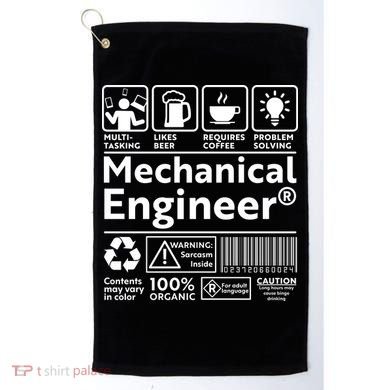 Funny Mechanical Engineer Label Golf Towel