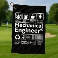 Funny Mechanical Engineer Label Golf Towel thumb 1