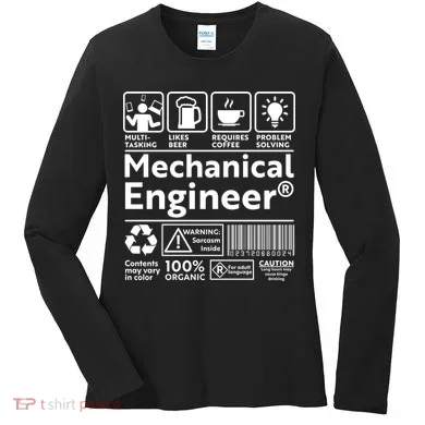Funny Mechanical Engineer Label Women's Long Sleeve Shirt