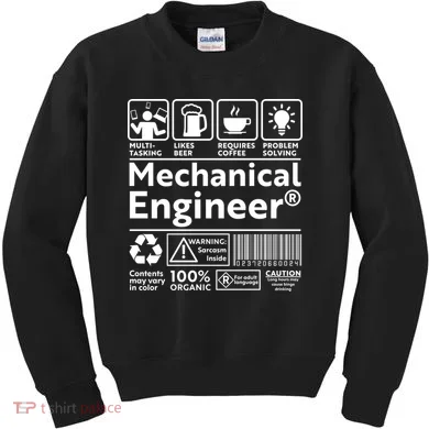 Funny Mechanical Engineer Label Kids Sweatshirt