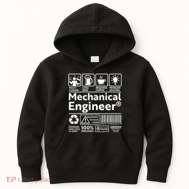 Funny Mechanical Engineer Label Kids Hoodie