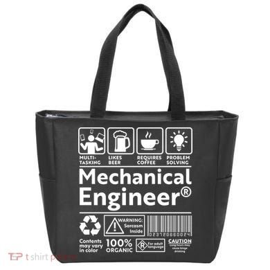 Funny Mechanical Engineer Label Bag