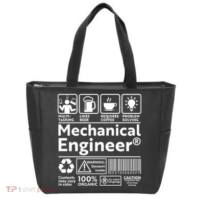 Funny Mechanical Engineer Label Tote Bag