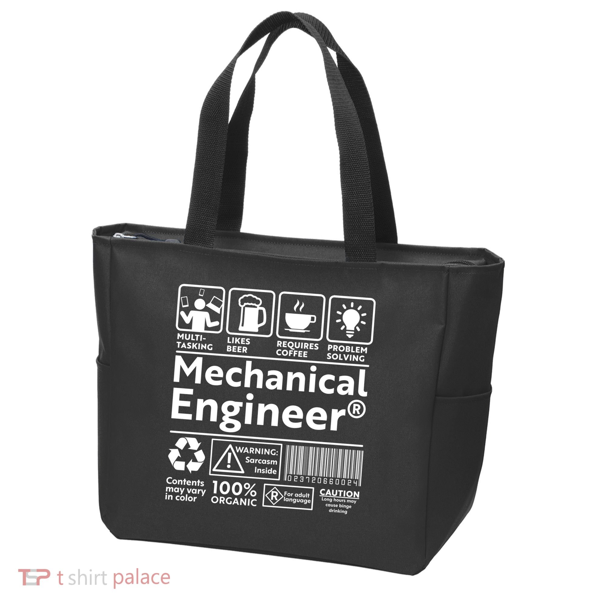 Funny Mechanical Engineer Label Tote Bag