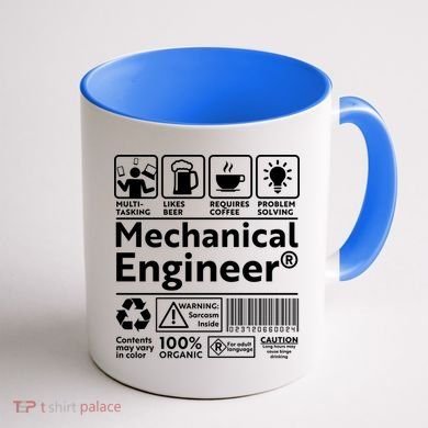 Funny Mechanical Engineer Label Coffee Mug back