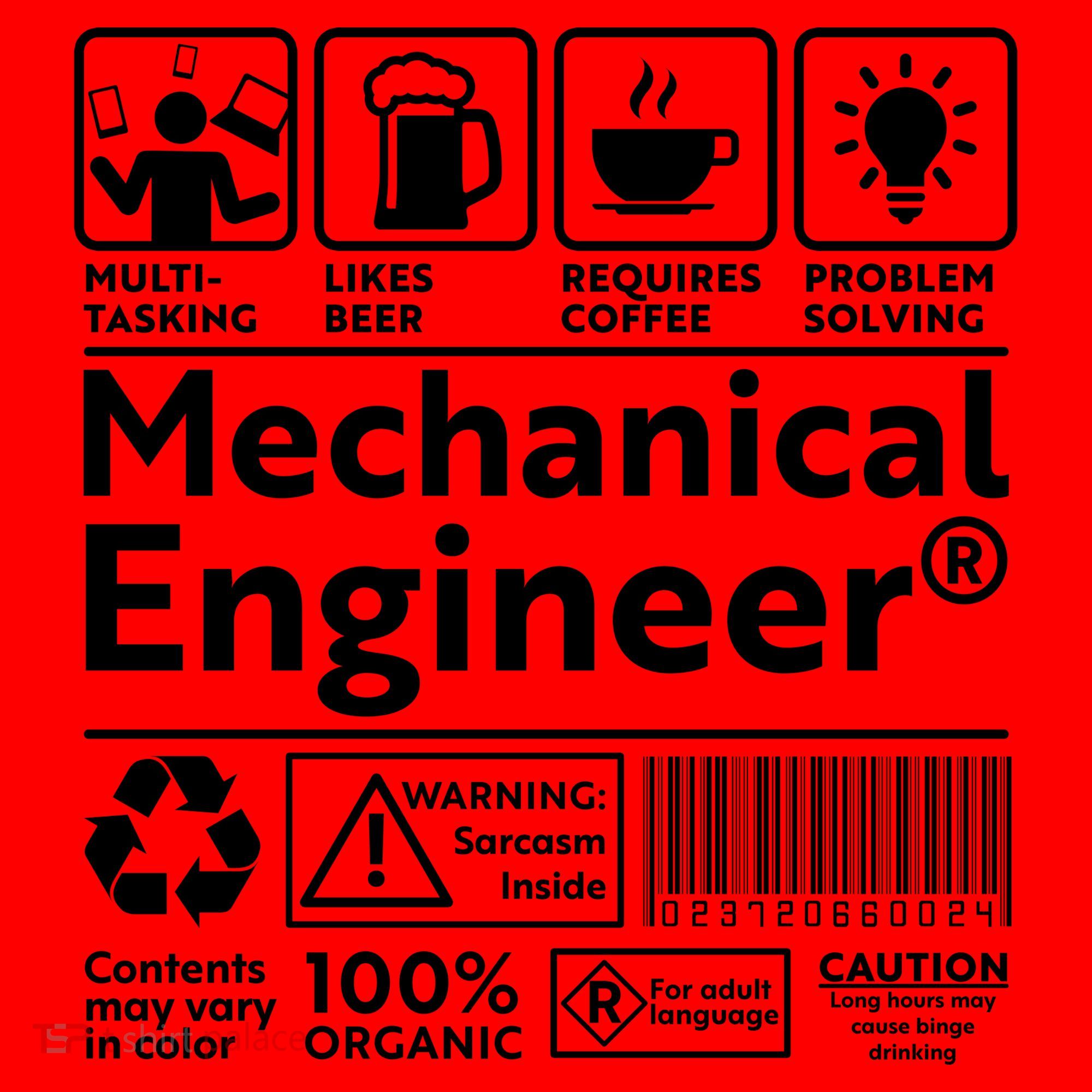 Funny Mechanical Engineer Label Santa Hat