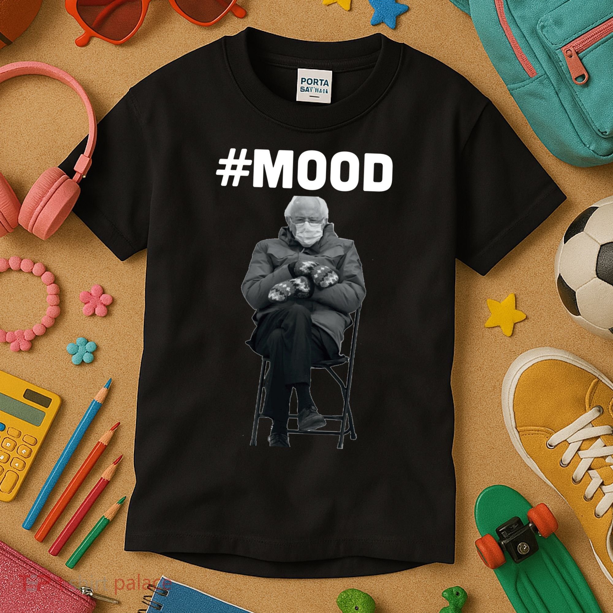 Funny Meme Mittens Bernie Sanders Mood Kids T-Shirt
