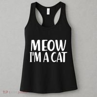 Funny Meow I'm A Cat Lazy Halloween Costume Women's Tank Top thumb 3