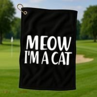 Funny Meow I'm A Cat Lazy Halloween Costume Golf Towel thumb 1