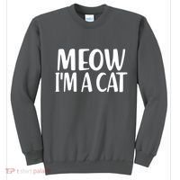 Funny Meow I'm A Cat Lazy Halloween Costume Sweatshirt thumb 0