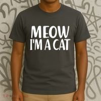 Funny Meow I'm A Cat Lazy Halloween Costume T-Shirt thumb 3