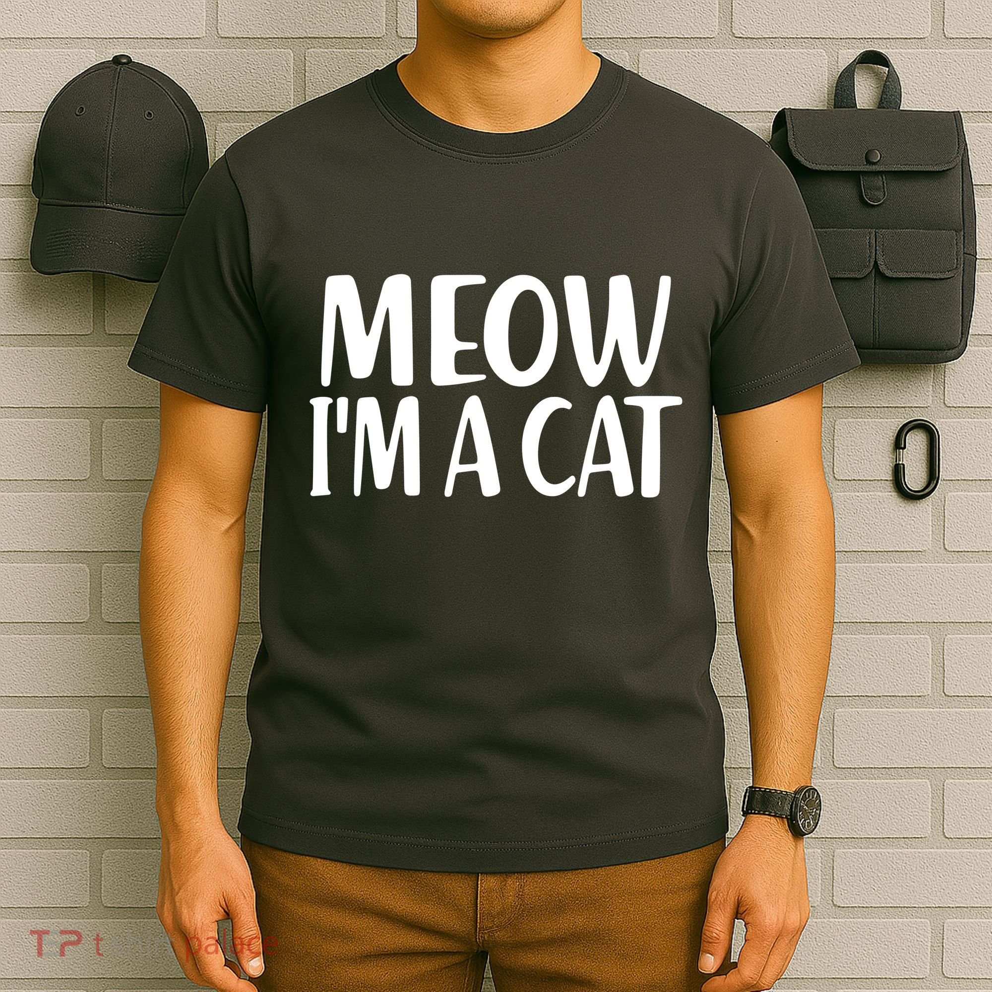 Funny Meow I'm A Cat Lazy Halloween Costume T-Shirt