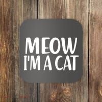 Funny Meow I'm A Cat Lazy Halloween Costume Coaster thumb 0