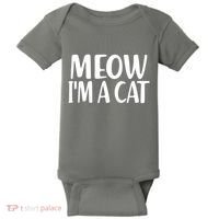Funny Meow I'm A Cat Lazy Halloween Costume Baby Bodysuit thumb 0