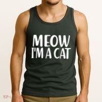 Funny Meow I'm A Cat Lazy Halloween Costume Tank Top thumb 3