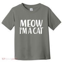 Funny Meow I'm A Cat Lazy Halloween Costume Toddler T-Shirt thumb 0