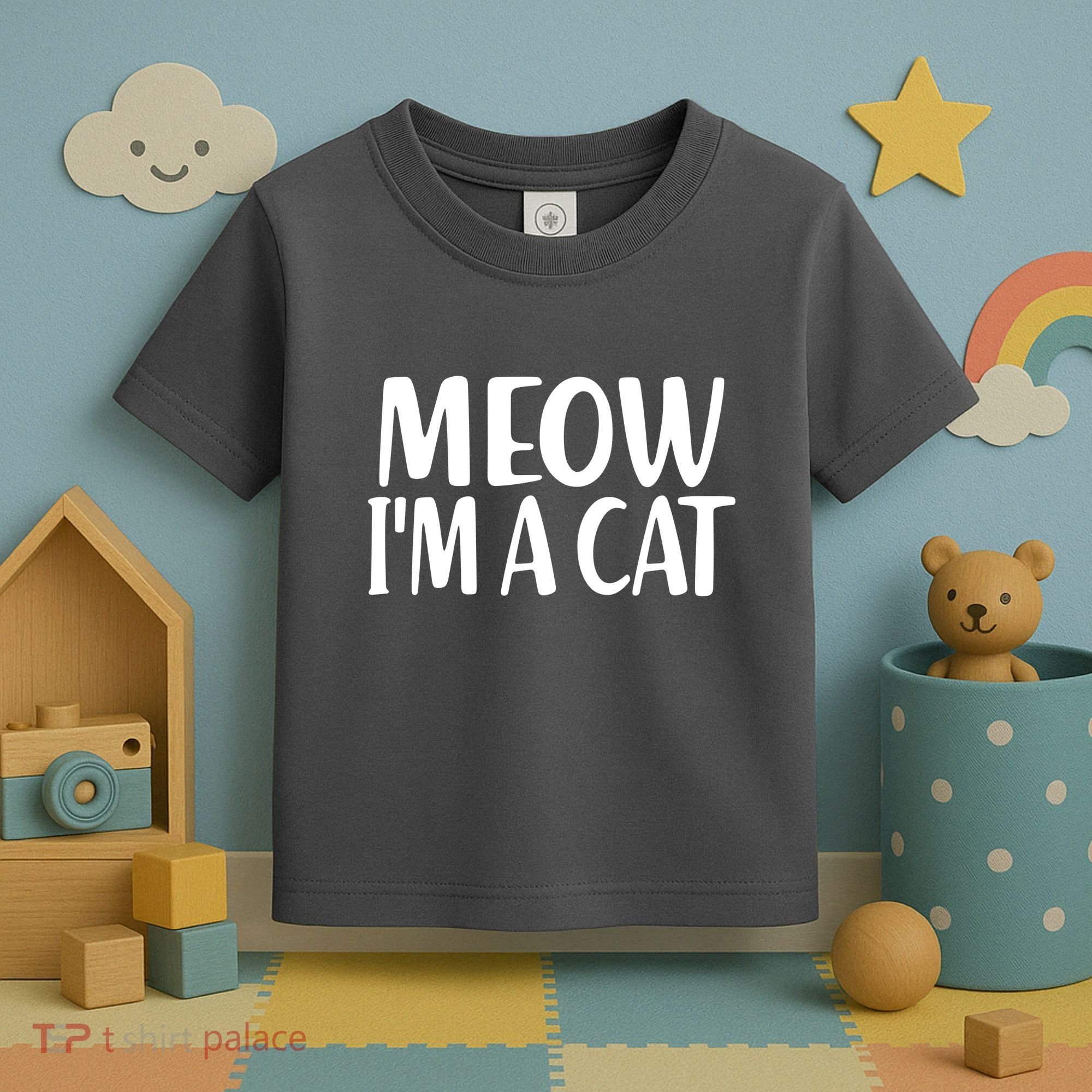 Funny Meow I'm A Cat Lazy Halloween Costume Toddler T-Shirt