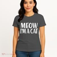 Funny Meow I'm A Cat Lazy Halloween Costume Women's T-Shirt thumb 4