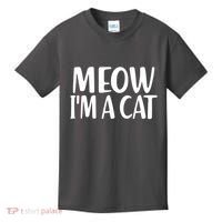 Funny Meow I'm A Cat Lazy Halloween Costume Kids T-Shirt thumb 0