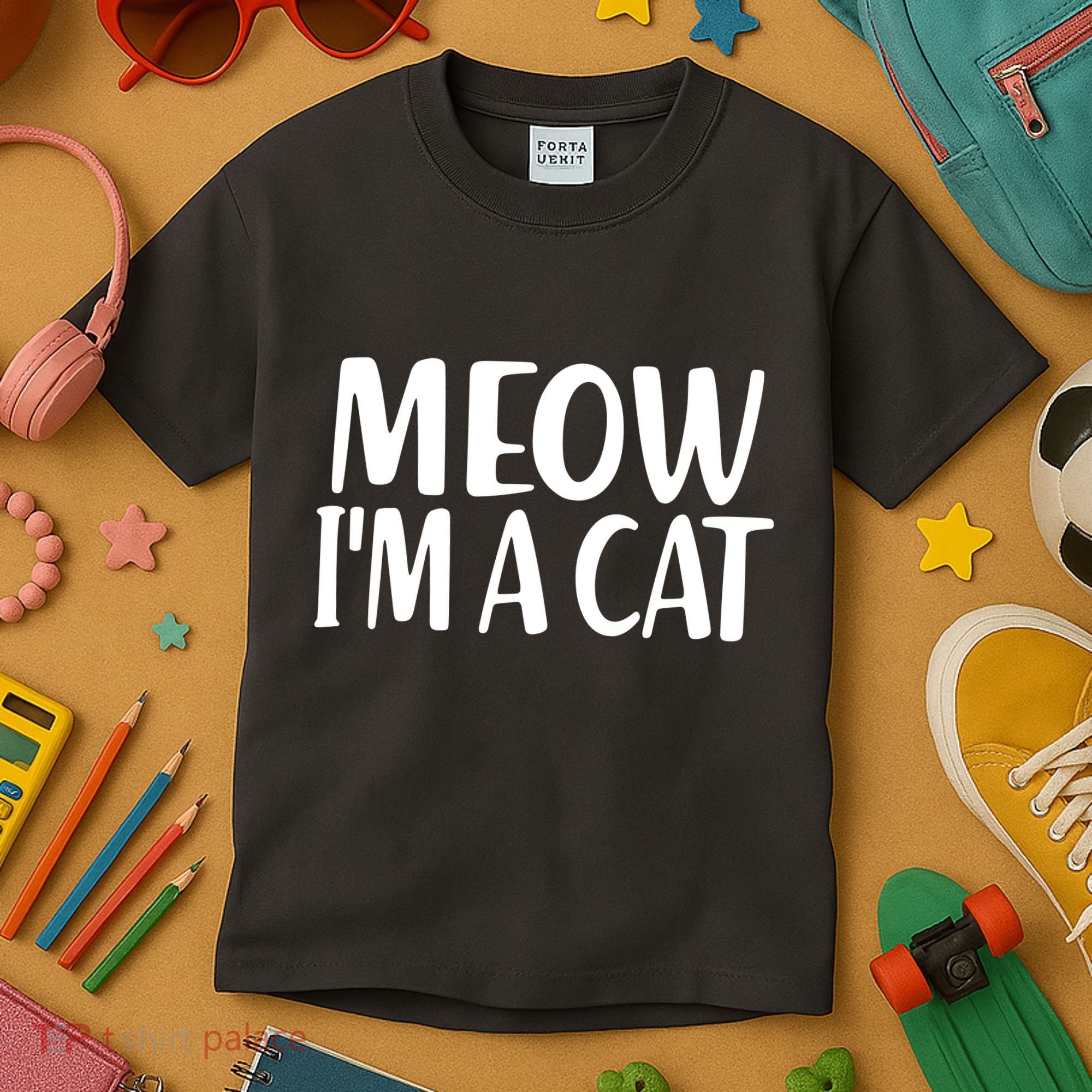 Funny Meow I'm A Cat Lazy Halloween Costume Kids T-Shirt