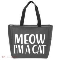 Funny Meow I'm A Cat Lazy Halloween Costume Tote Bag thumb 0