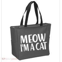 Funny Meow I'm A Cat Lazy Halloween Costume Tote Bag thumb 2