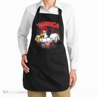 Funny Merica USA Rooster With Beer Apron thumb 2