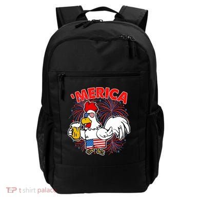 Funny Merica USA Rooster With Beer Backpack