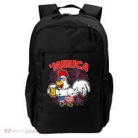Funny Merica USA Rooster With Beer Backpack thumb 0