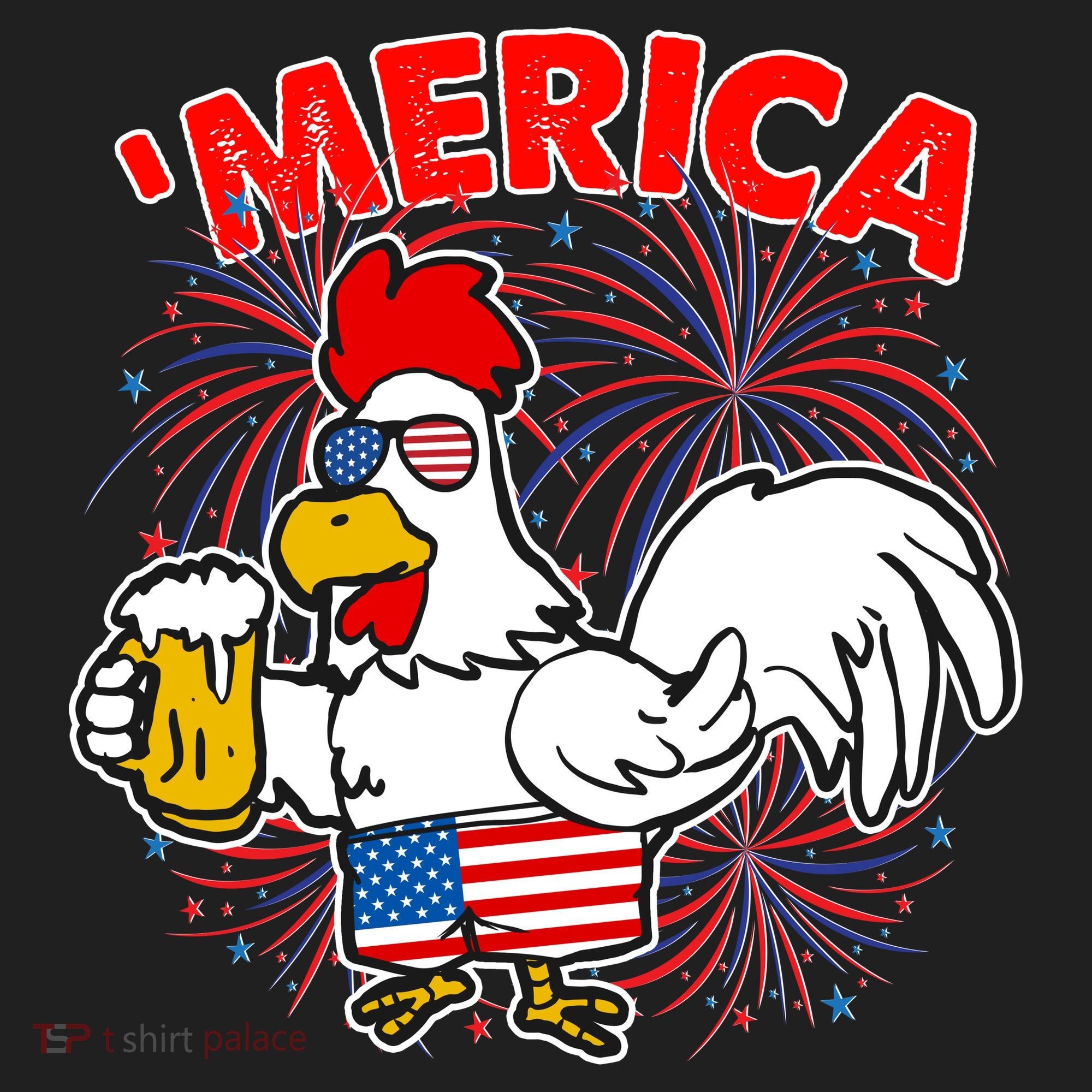 Funny Merica USA Rooster With Beer Tumbler