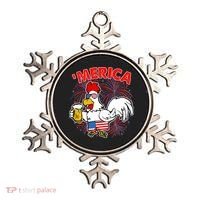 Funny Merica USA Rooster With Beer Ornament thumb 0