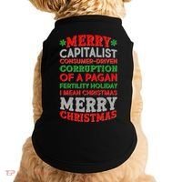 Funny Merry Capitalist Christmas Doggie Tank thumb 0