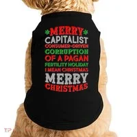 Funny Merry Capitalist Christmas Doggie Tank thumb 0