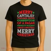 Funny Merry Capitalist Christmas T-Shirt thumb 3