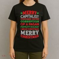 Funny Merry Capitalist Christmas T-Shirt thumb 4