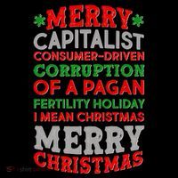 Funny Merry Capitalist Christmas Button thumb 1