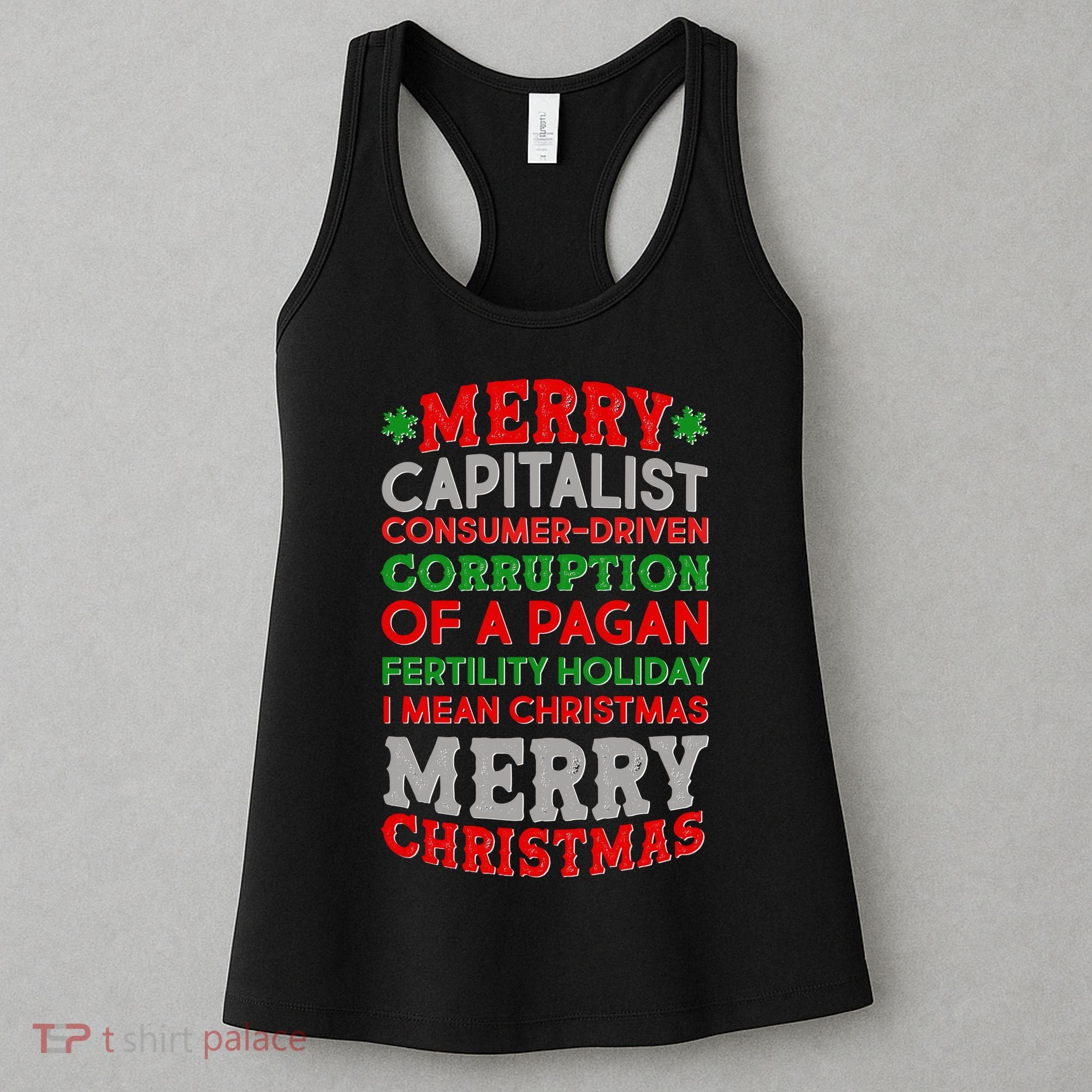 Funny Merry Capitalist Christmas Women's Tank Top