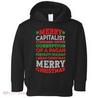 Funny Merry Capitalist Christmas Toddler Hoodie thumb 0