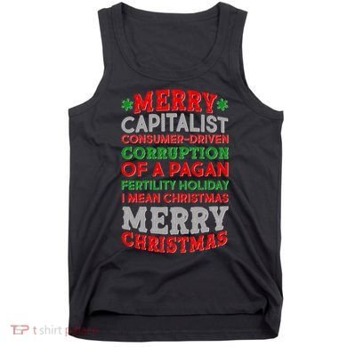 Funny Merry Capitalist Christmas Tank Top
