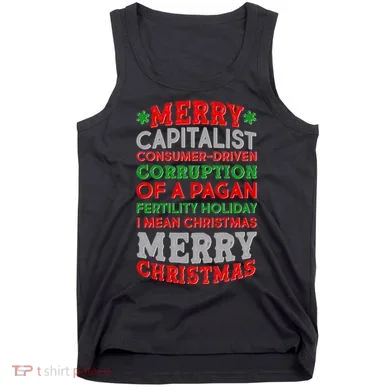 Funny Merry Capitalist Christmas Tank Top