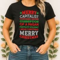 Funny Merry Capitalist Christmas Women's T-Shirt thumb 2