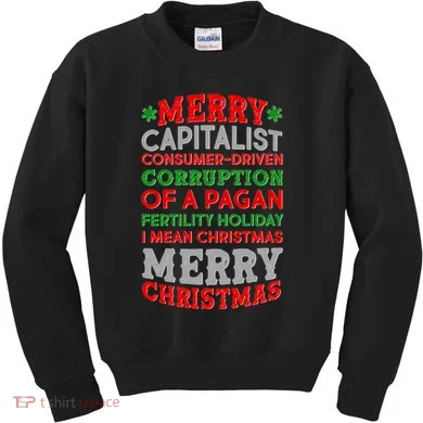 Funny Merry Capitalist Christmas Kids Sweatshirt