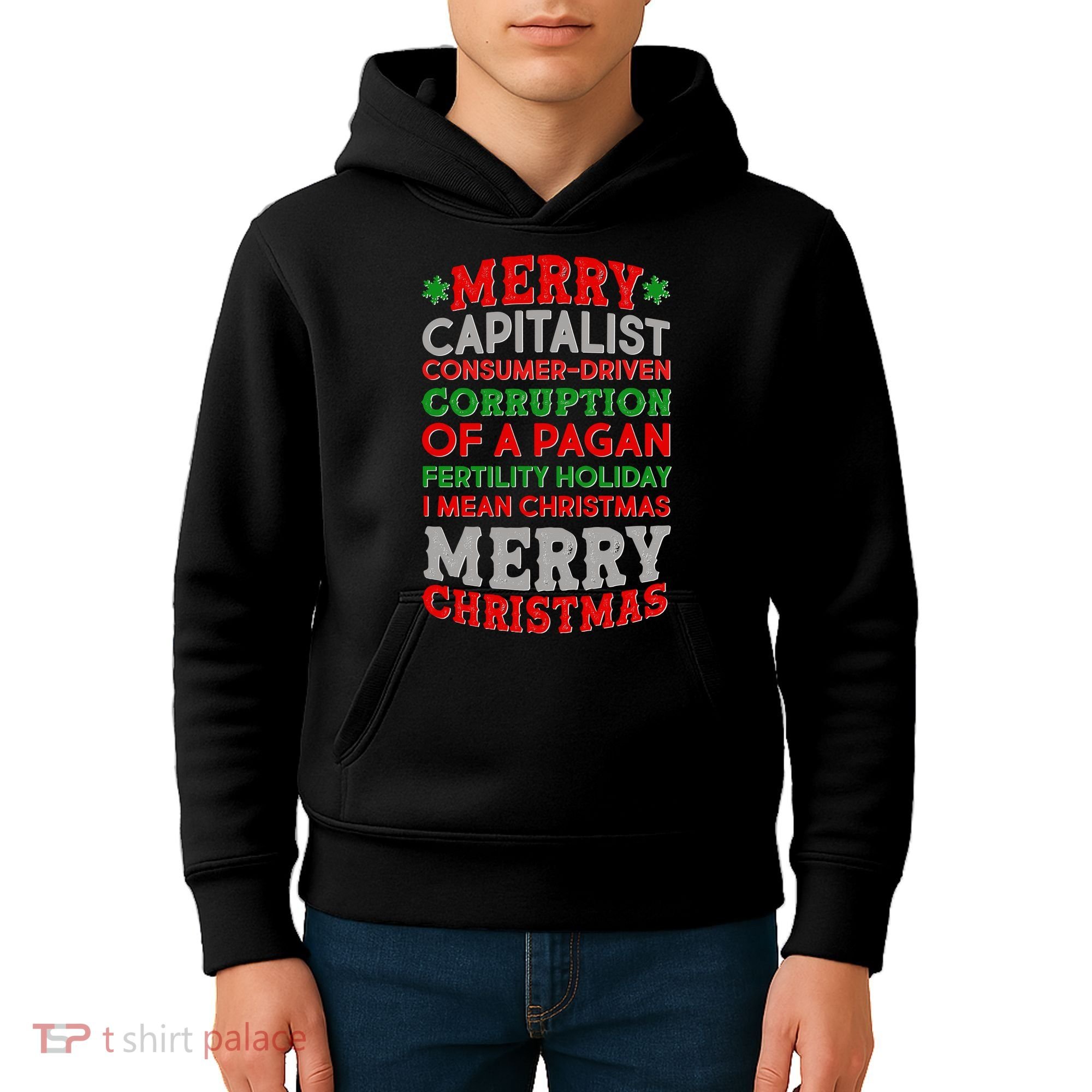 Funny Merry Capitalist Christmas Kids Hoodie