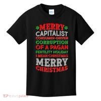 Funny Merry Capitalist Christmas Kids T-Shirt thumb 0
