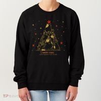 Funny Merry XMas and Happy Cat Year Christmas Tree Women's Sweatshirt thumb 0