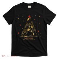 Funny Merry XMas and Happy Cat Year Christmas Tree T-Shirt thumb 0
