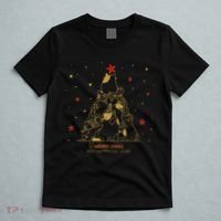 Funny Merry XMas and Happy Cat Year Christmas Tree T-Shirt thumb 5