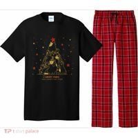 Funny Merry XMas and Happy Cat Year Christmas Tree Pajama Set thumb 0