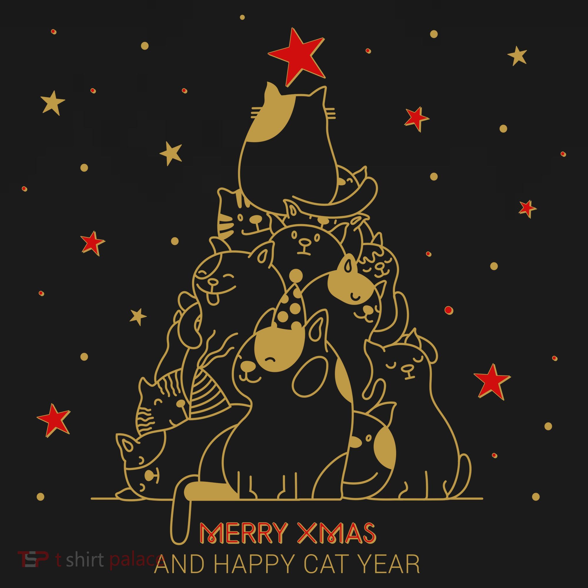 Funny Merry XMas and Happy Cat Year Christmas Tree Ornament