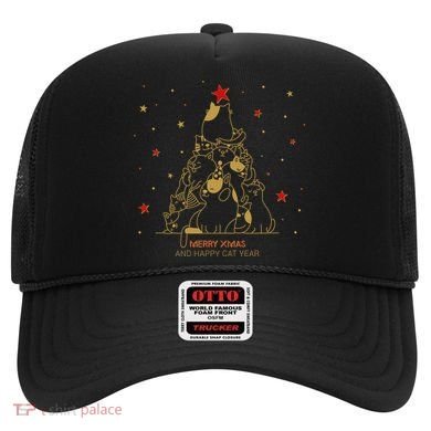 Funny Merry XMas and Happy Cat Year Christmas Tree Hat